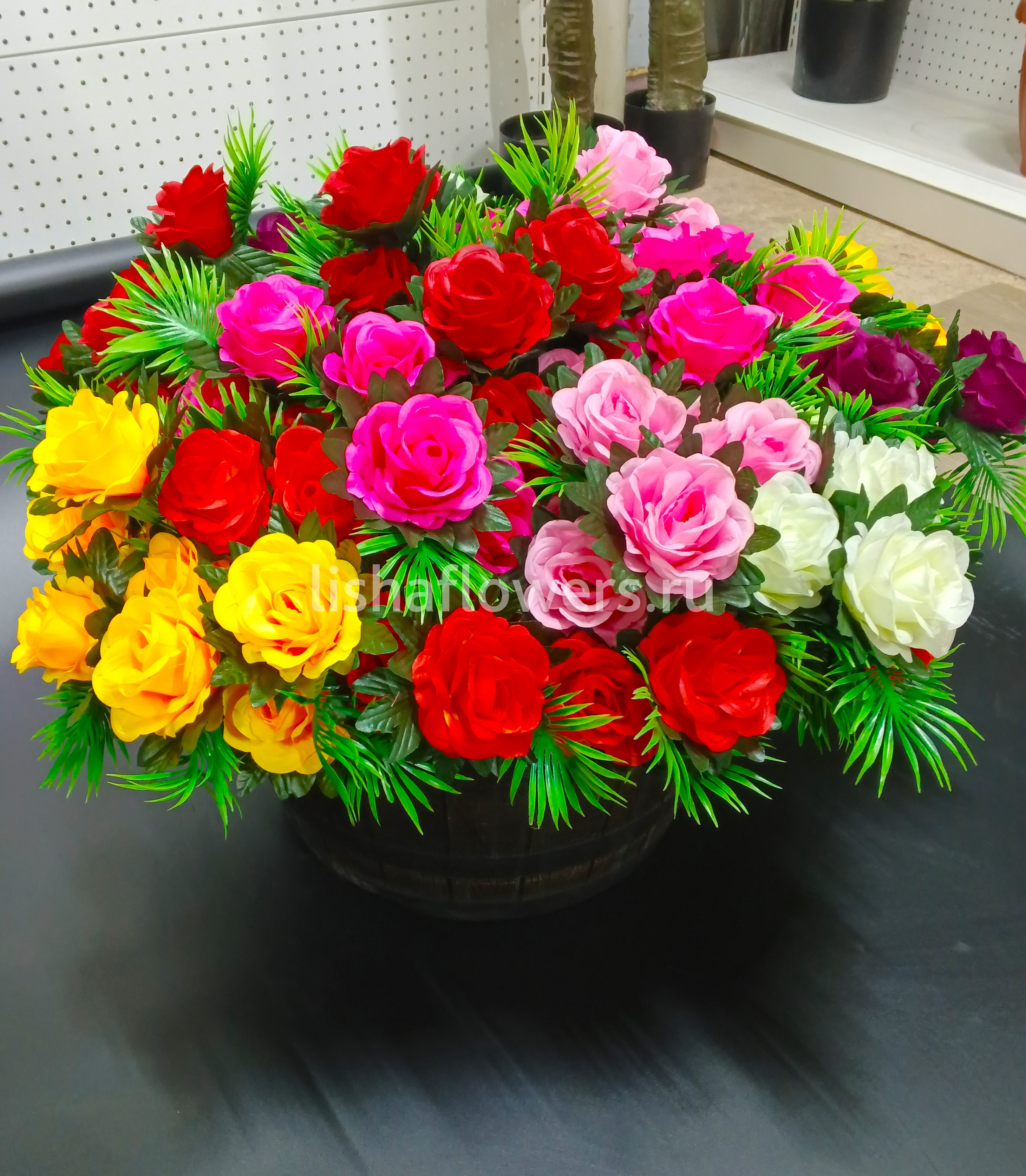 Букет роз 7в 7г 47см.Арт.AE-9   
